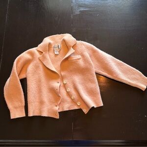 Vintage Lambswool XS Pink The Knit Connection Soft SHRUNKEN Wool Cardigan